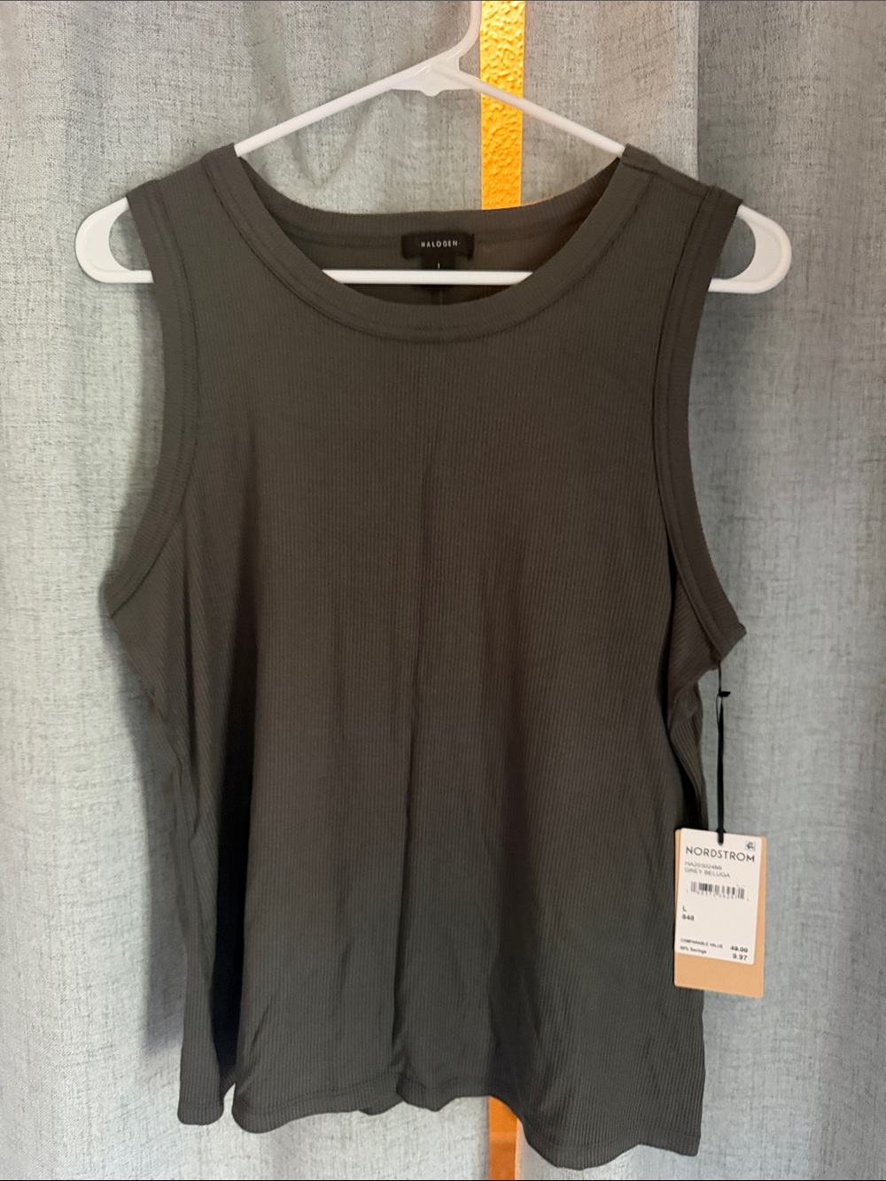Halogen Olive Ribbed Sleeveless Tank